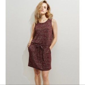 lou & grey heather red waist tie dress